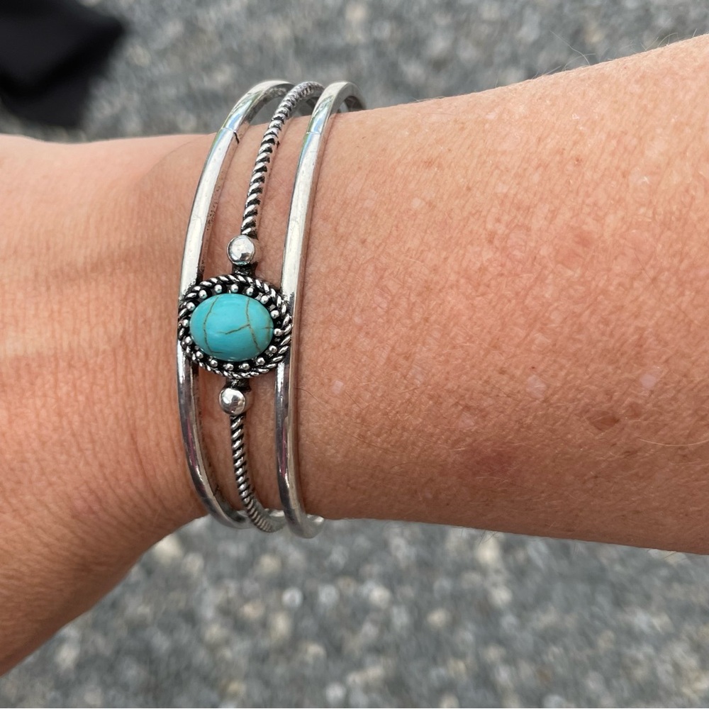 Turquoise Stone Cuff Bracelet